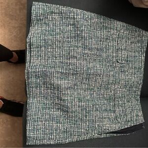 LOFT Blue and White Tweed Mini Skirt